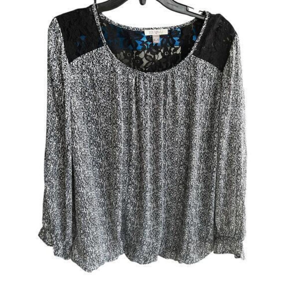 ROZ & ALI Black Micro print whimsy Cottagecore NWOT Plus Sz 3X XXXL